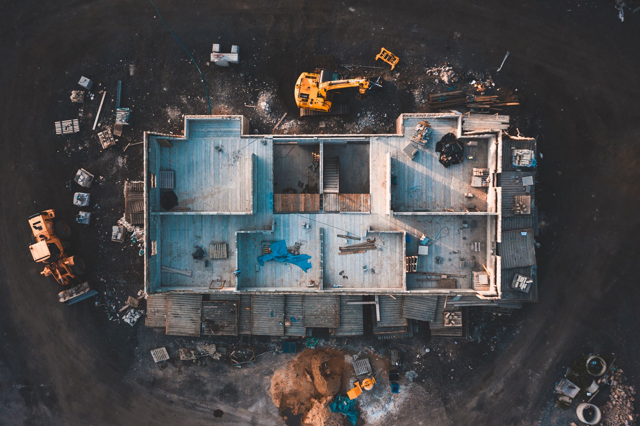 Thermal-mapped drone survey over a construction site